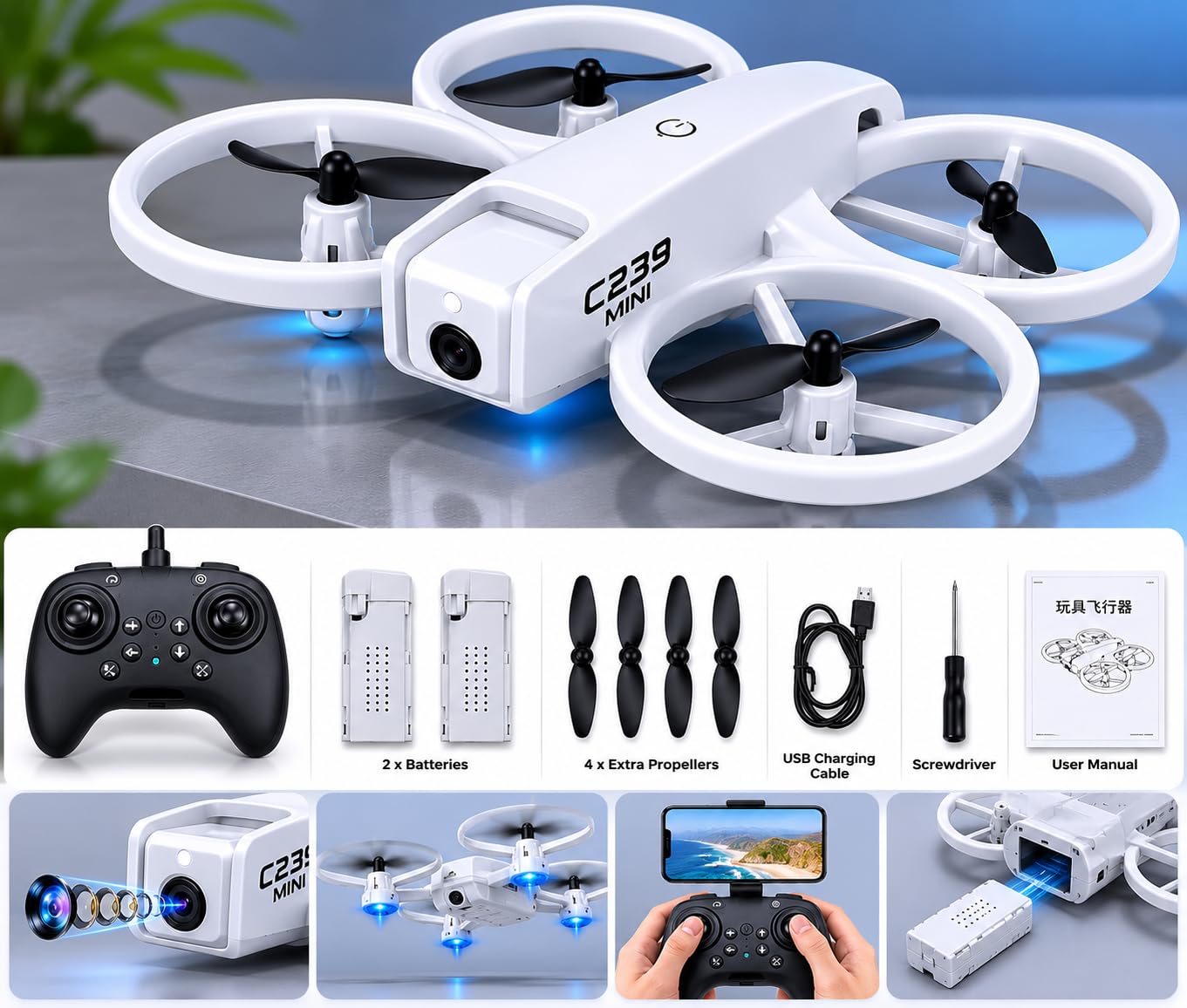 folding drone x cam quadcopter user manual