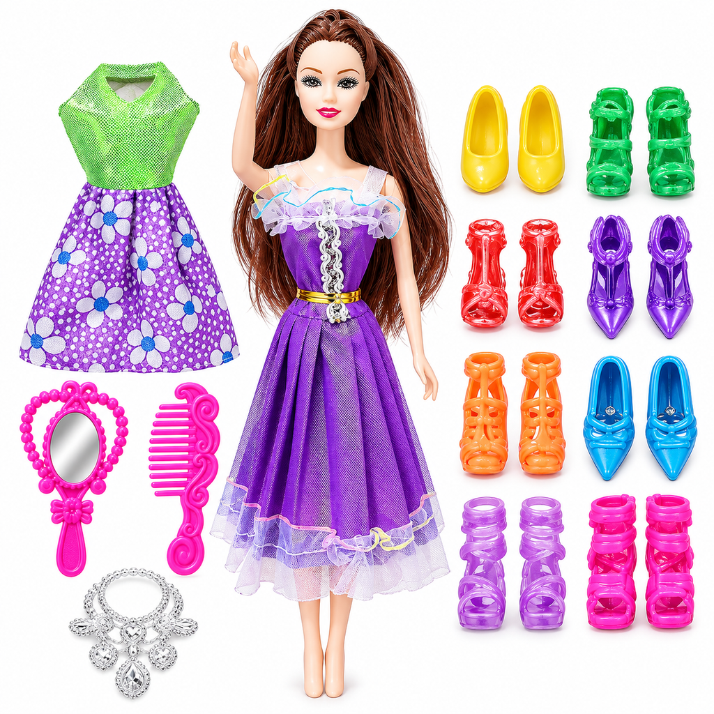 Beautiful Long Hair Single Doll for Kids Girls, Doll Toy for Girl, Baby Doll Play Set for Kids, Birthday Gift for Girl, Doll Toy Set for Girls - Accessories Included