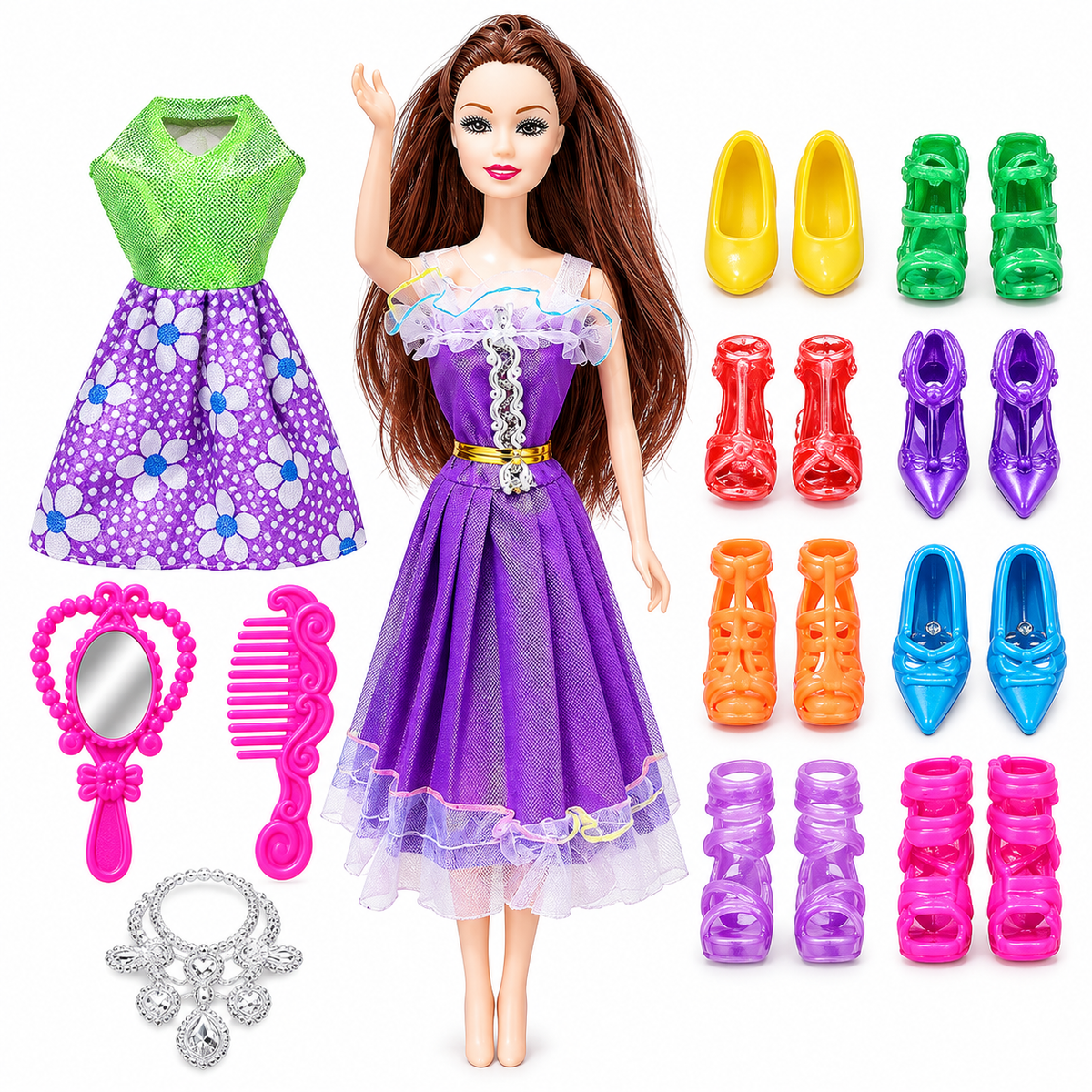 Beautiful Long Hair Single Doll for Kids Girls, Doll Toy for Girl, Baby Doll Play Set for Kids, Birthday Gift for Girl, Doll Toy Set for Girls - Accessories Included