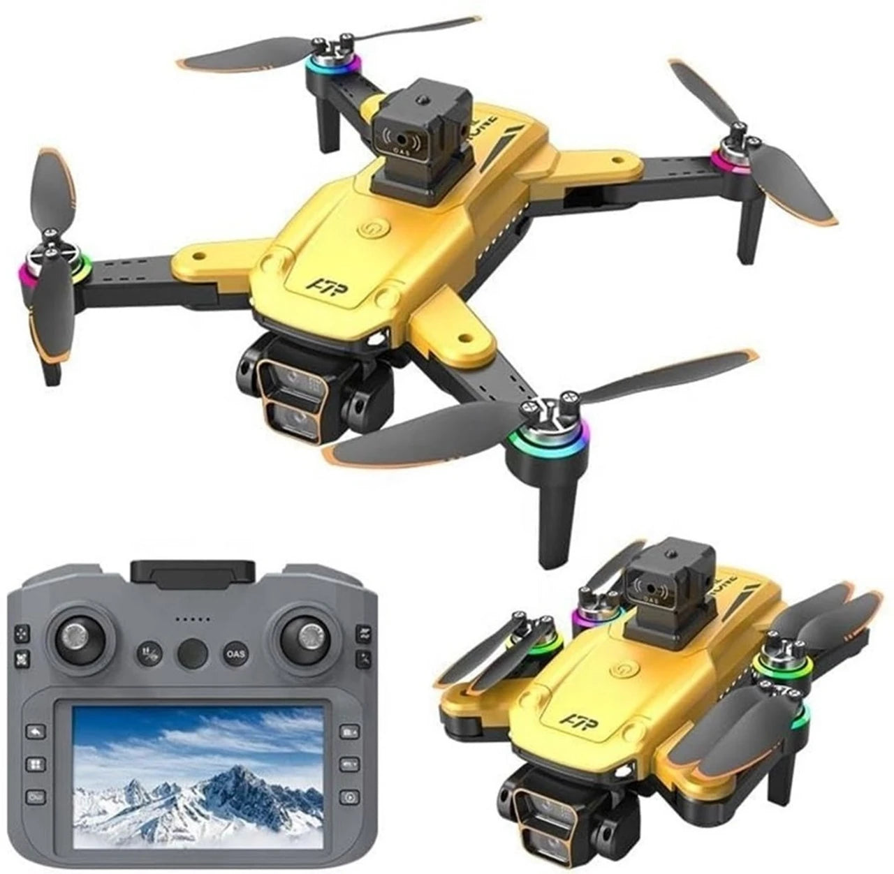 4K Dual Camera Drone with Obstacle Avoidance, Brushless Motor & 4.5" LCD Display Remote | WiFi FPV, One-Key Takeoff/Landing, Gesture Control, Foldable RC Quadcopter