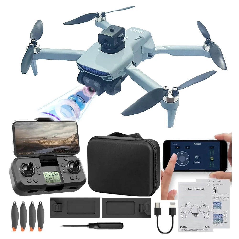 S33 GPS Drone 4K 1080p Dual HD Camera with Obstacle Avoidance Gesture Remote Control Flying Drone RC Mode Brushless Motor 2x1800mAh Rechargeable Battery