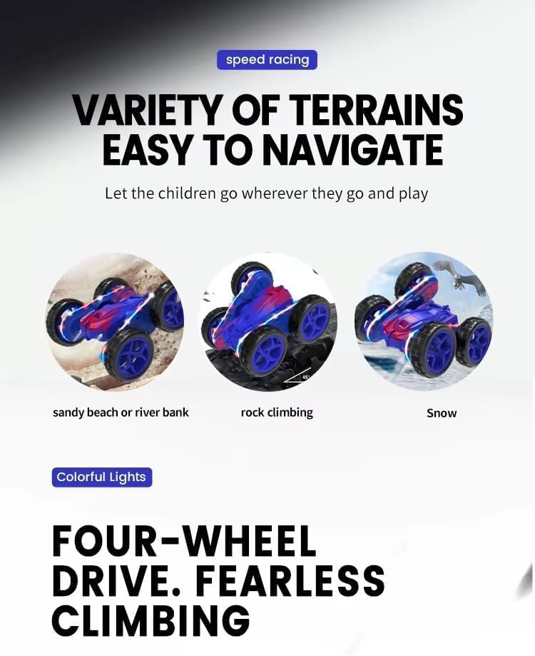 360° Rotate Stunt Car 4x4 Remote Control Car Dual Sided 4WD RC Car 4 Wheel Drive with Rechargeable Battery for Kids Boys Birthday Gift