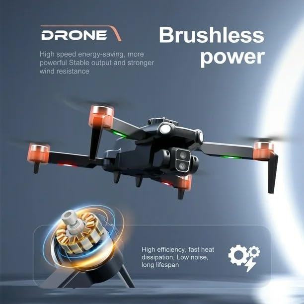 4K Video Camera Drone HD with Brushless Motors, Obstacle Avoidance Sensor, Long Range, 15 Min Flight per Battery, Rechargeable Battery, Smart Auto Return