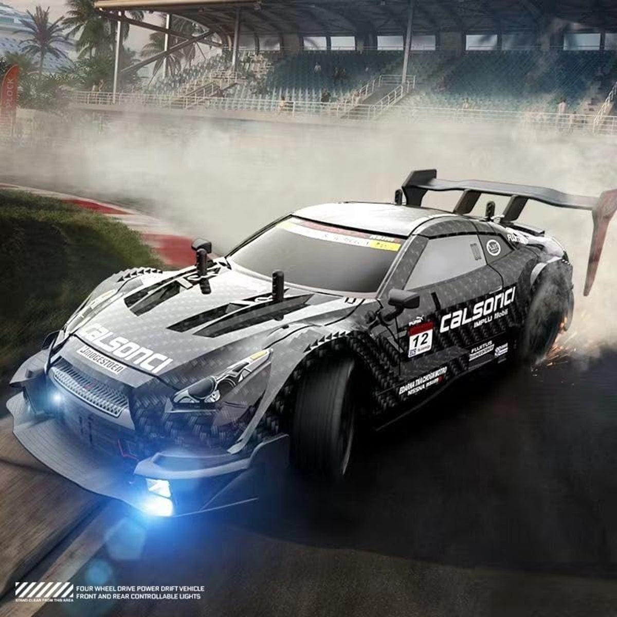 1:24 Remote Control High Speed Racing Drifting Car 20KMH for Boys 4x4 Wheel Drive Rechargeable Extra Drifting Tires Birthday Gifts