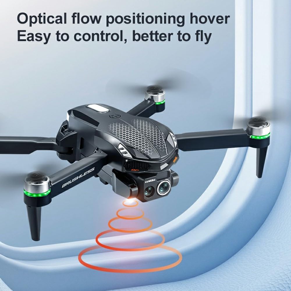 Drone with 4k Camera Foldable 1080P HD Drone with Brushless Motor Obstacle Avoidance FPV Live Video Dual Camera Smart Gestures Selfie One Key Take Off/Landing for Kids and Adults