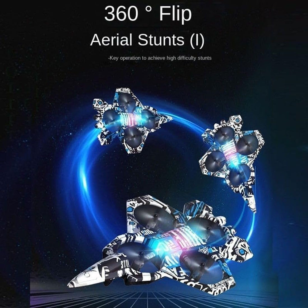 RC Aeroplane for Kids & Adults, 2.4GHz Remote Control Airplane with LED Lights, 360° Stunt Flips, 6-Axis Gyro Stabilization, USB Rechargeable EPP Foam RC Plane for Beginners