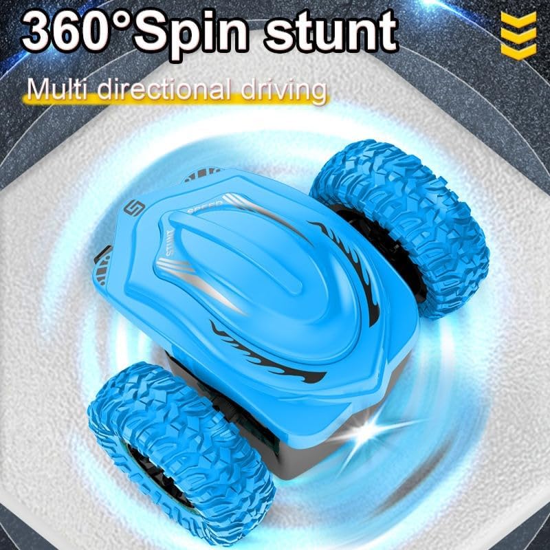 2.4GHz RC Car 360° Rotate Off-Road Remote Control Stunt Car for Kids Boys High Speed Rechargeable Vehicle Birthday Gifts