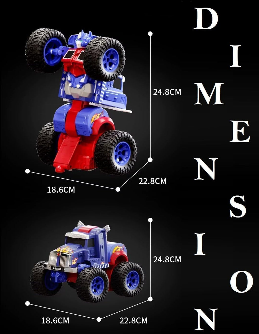 Remote Control Transform Car 360 Deformation RC Robot Truck One Click Convertible Racing Car for Kids Boys Birthday Gifts