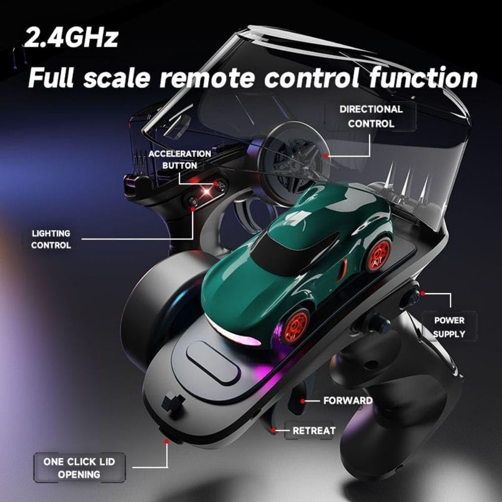 Mini RC Drift Car 1:64 Scale Remote Control Car with LED Lights & Speed Mode, 2.4GHz Stunt Drifting RC Toys, Hobby Gift for Kids & Adults