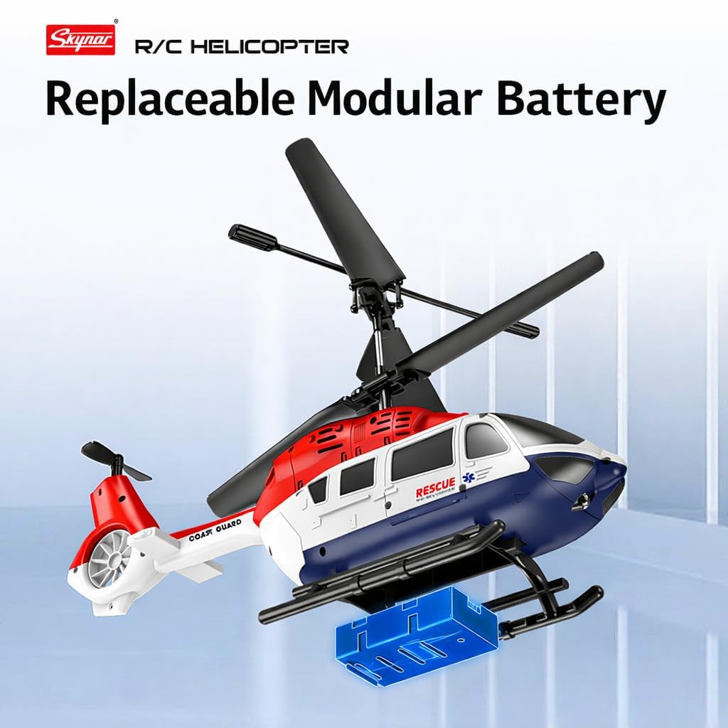 RC Helicopter 2.4 GHz Remote Controlled Flying Helicopter Toy with LED Lights, One Button Start & Altitude Hold Function Gift for Kids Boys