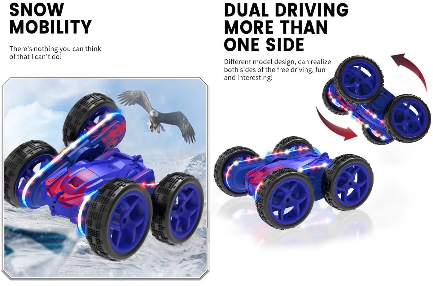 360° Rotate Stunt Car 4x4 Remote Control Car Dual Sided 4WD RC Car 4 Wheel Drive with Rechargeable Battery for Kids Boys Birthday Gift