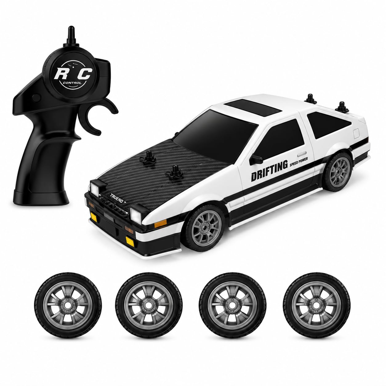 RC Drift Car, 1:24 Remote Control High Speed Racing Drifting Car 20KMH for Boys 4x4 Wheel Drive Rechargeable Extra Drifting Tires Birthday Gifts