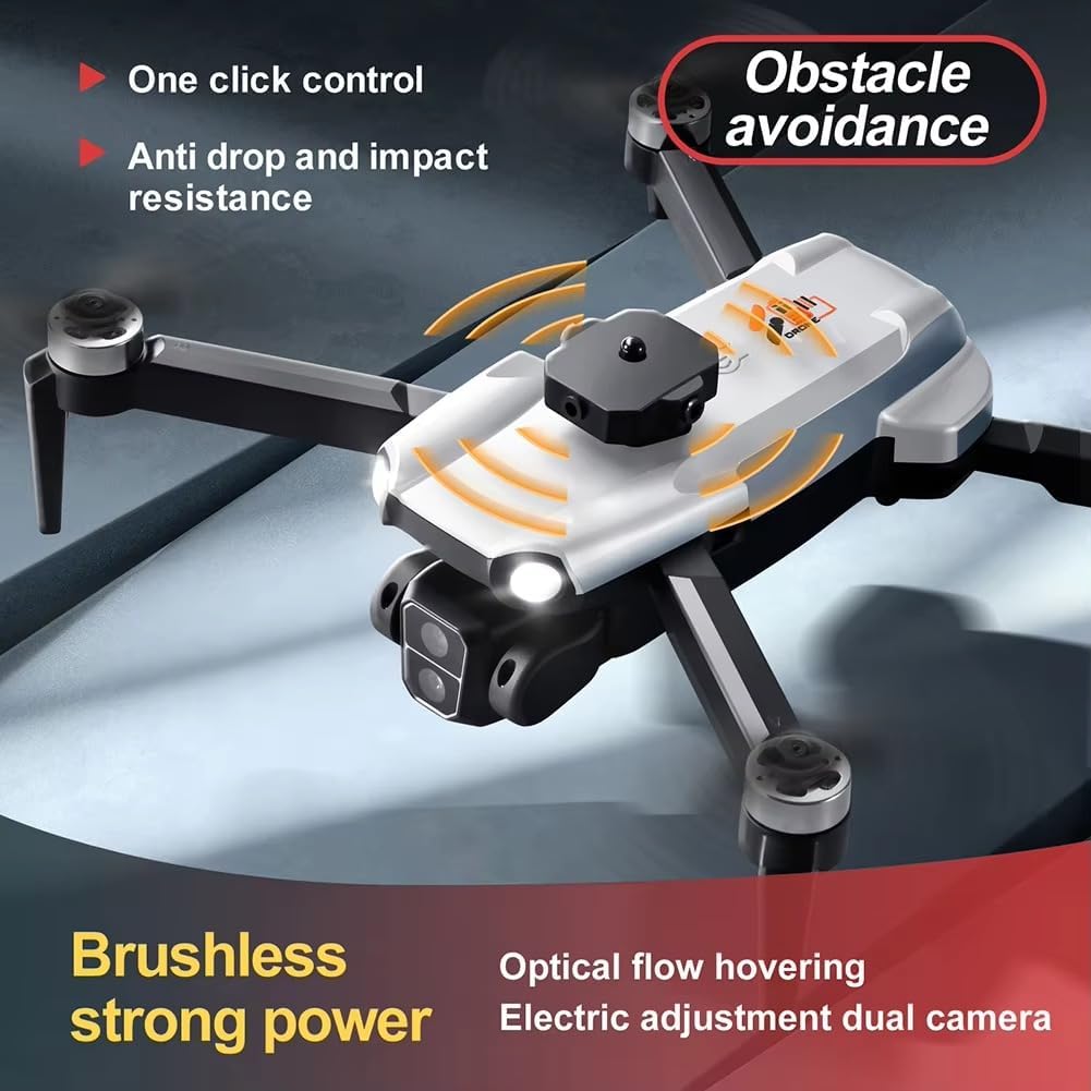 4K Video Camera Drone HD with Brushless Motors, Obstacle Avoidance Sensor, Long Range, 15 Min Flight per Battery, Rechargeable Battery, Smart Auto Return