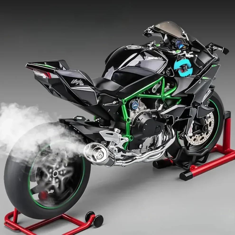 1:6 Scale Kawasaki Ninja H2R Diecast Motorcycle Model –Bike with Sound & Light Effects