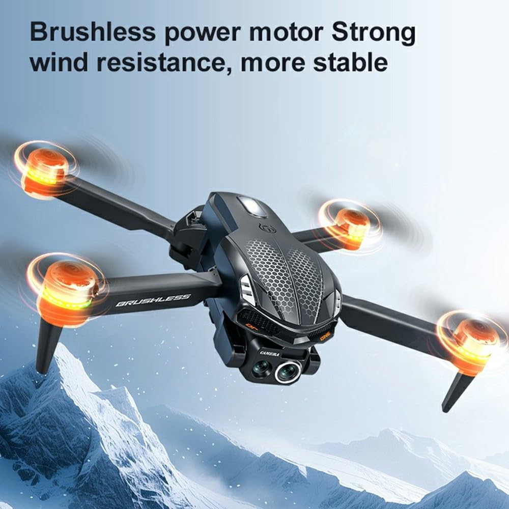 Drone with 4k Camera Foldable 1080P HD Drone with Brushless Motor Obstacle Avoidance FPV Live Video Dual Camera Smart Gestures Selfie One Key Take Off/Landing for Kids and Adults