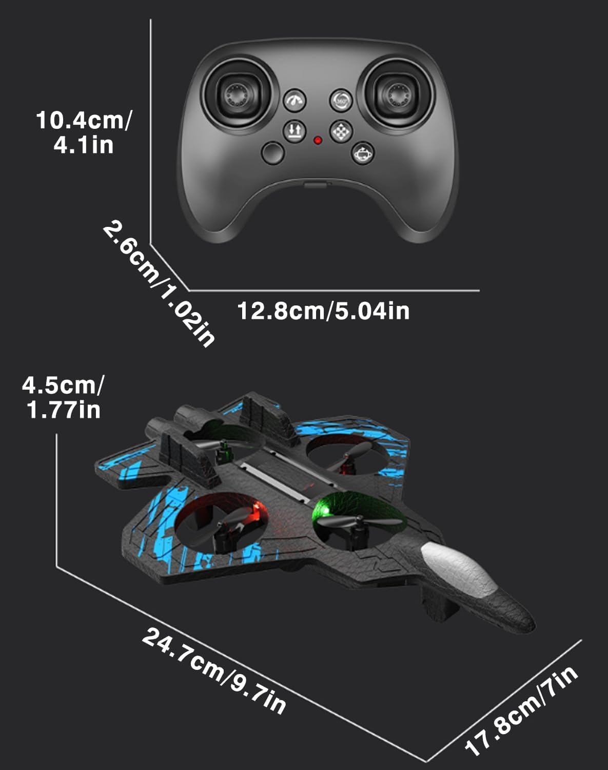 Remote Control Flying Airplane RC Glider Fighter Jet Aeroplane Drone with Rechargeable Battery for Kids & Adult Gift (RC Fighter Plane)