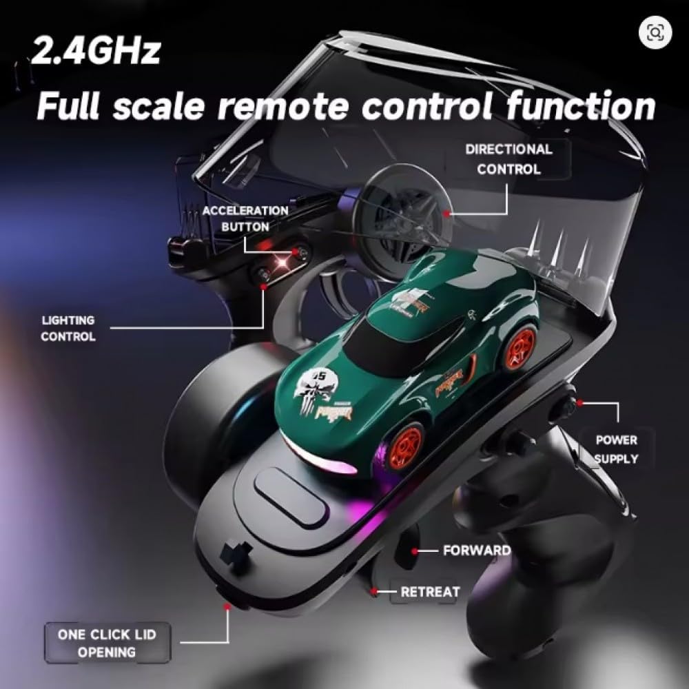 2.4GHz Mini RC Drifting Car 1:64 Scale Remote Control Car with LED Lights & Speed Mode, Stunt Drift Toy for Kids & Adults