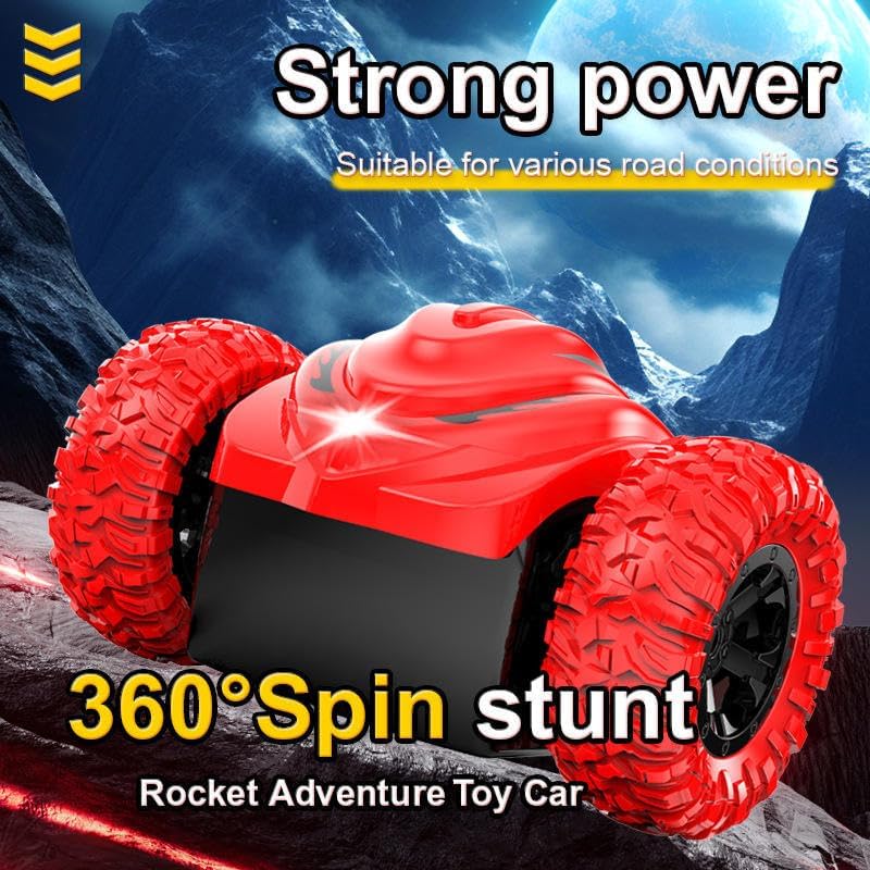 2.4GHz RC Car 360° Rotate Off-Road Remote Control Stunt Car for Kids Boys High Speed Rechargeable Vehicle Birthday Gifts