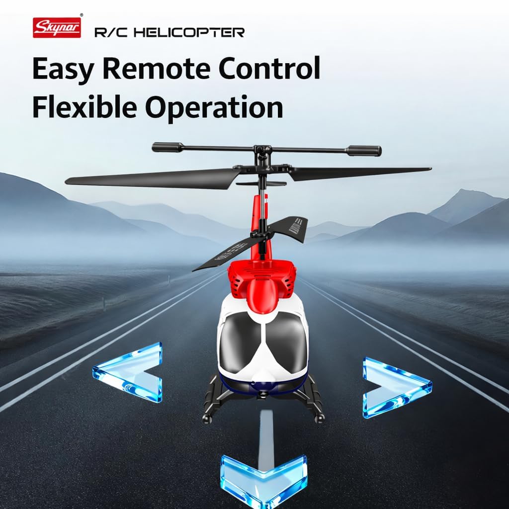 RC Helicopter 2.4 GHz Remote Controlled Flying Helicopter Toy with LED Lights, One Button Start & Altitude Hold Function Gift for Kids Boys