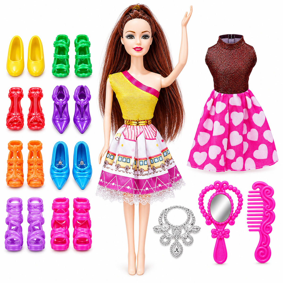 Beautiful Long Hair Single Doll for Kids Girls, Doll Toy for Girl, Baby Doll Play Set for Kids, Birthday Gift for Girl, Doll Toy Set for Girls - Accessories Included