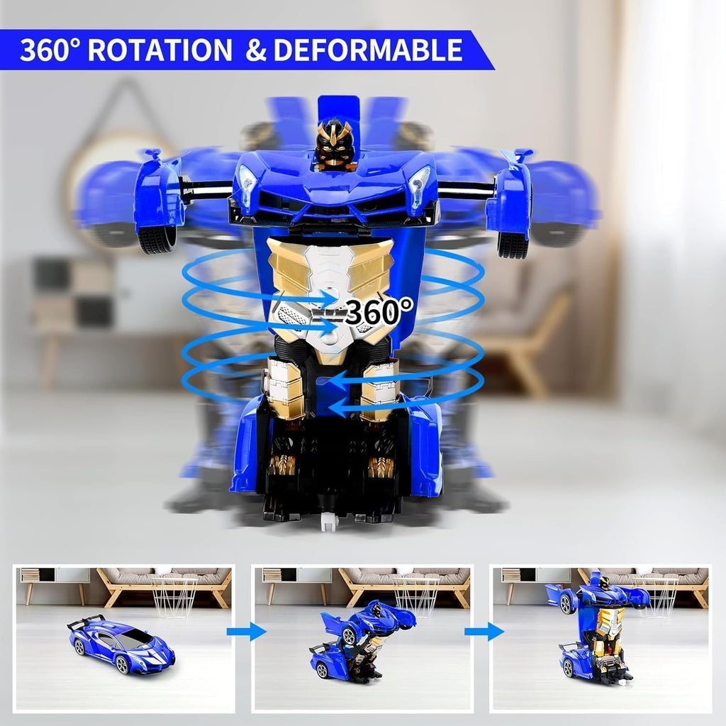 Transform Remote Control Car 2-in-1 Convertible Robot Car – One Click Deformation RC Car for Kids Boys with Rechargeable Battery Birthday Gifts