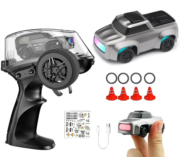 Mini RC Drift Car 1:64 Scale Remote Control Car with LED Lights & Speed Modes, 2.4GHz Stunt Drifting RC Toys, Hobby Gift for Kids & Adults