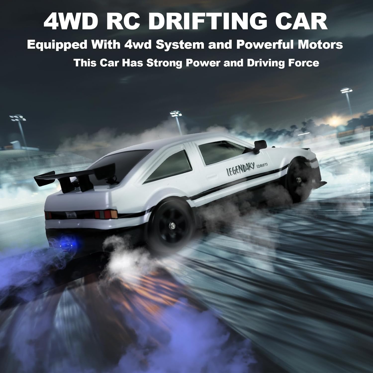 RC Drift Car, 1:24 Remote Control High Speed Racing Drifting Car 20KMH for Boys 4x4 Wheel Drive Rechargeable Extra Drifting Tires Birthday Gifts