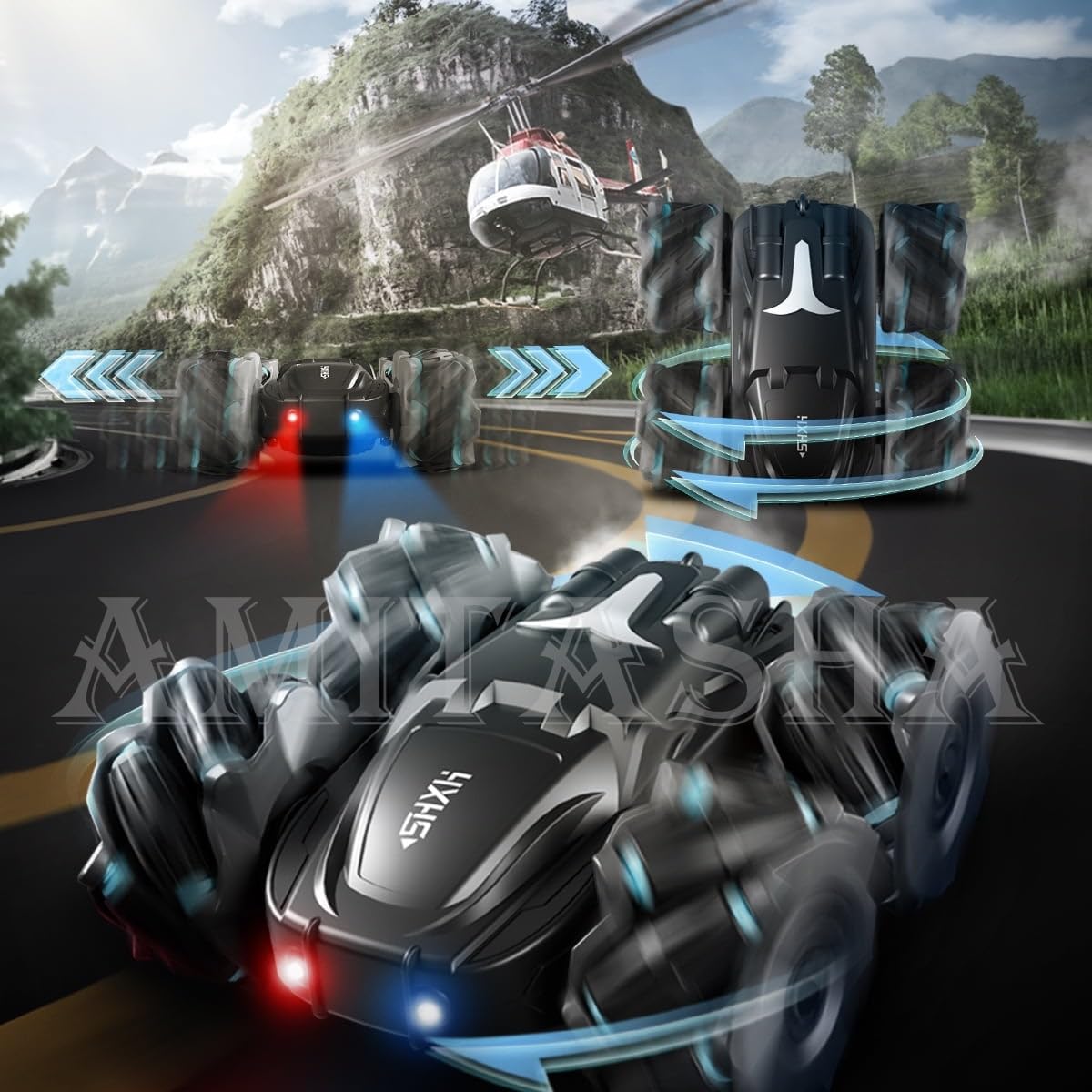 Dual Sided Remote Control Car for Boys 4x4 Rechargeable Off-Road Car 360° Drift Stunt Car for Kids Double Side 4WD High-Speed Climbing Vehicle RC Car