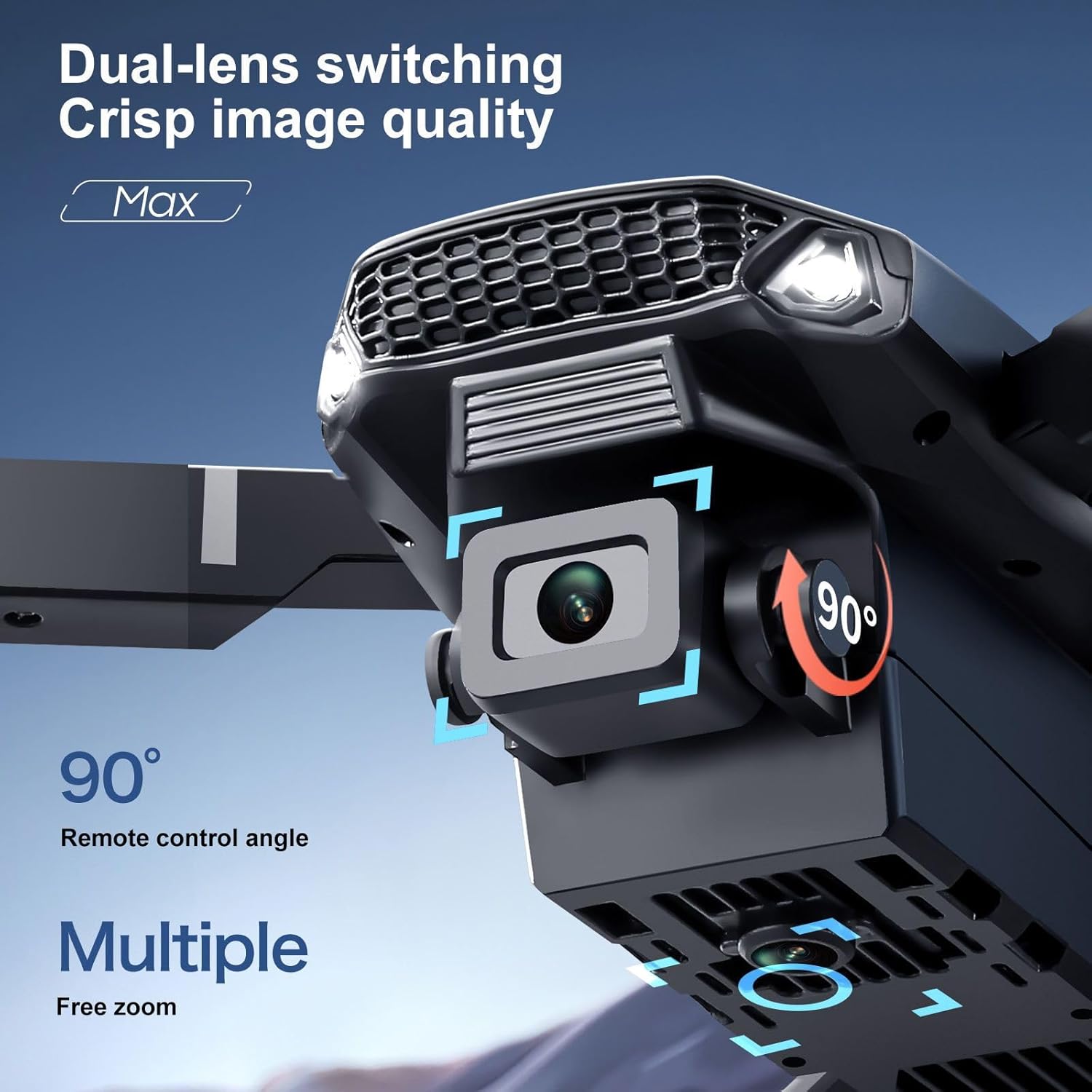 Drone with 4k Camera Foldable 1080P HD Drone with FPV Live Video, Smart Gestures Selfie, Altitude Hold, One Key Take Off/Landing, 3D Flips for Kids and Adults.