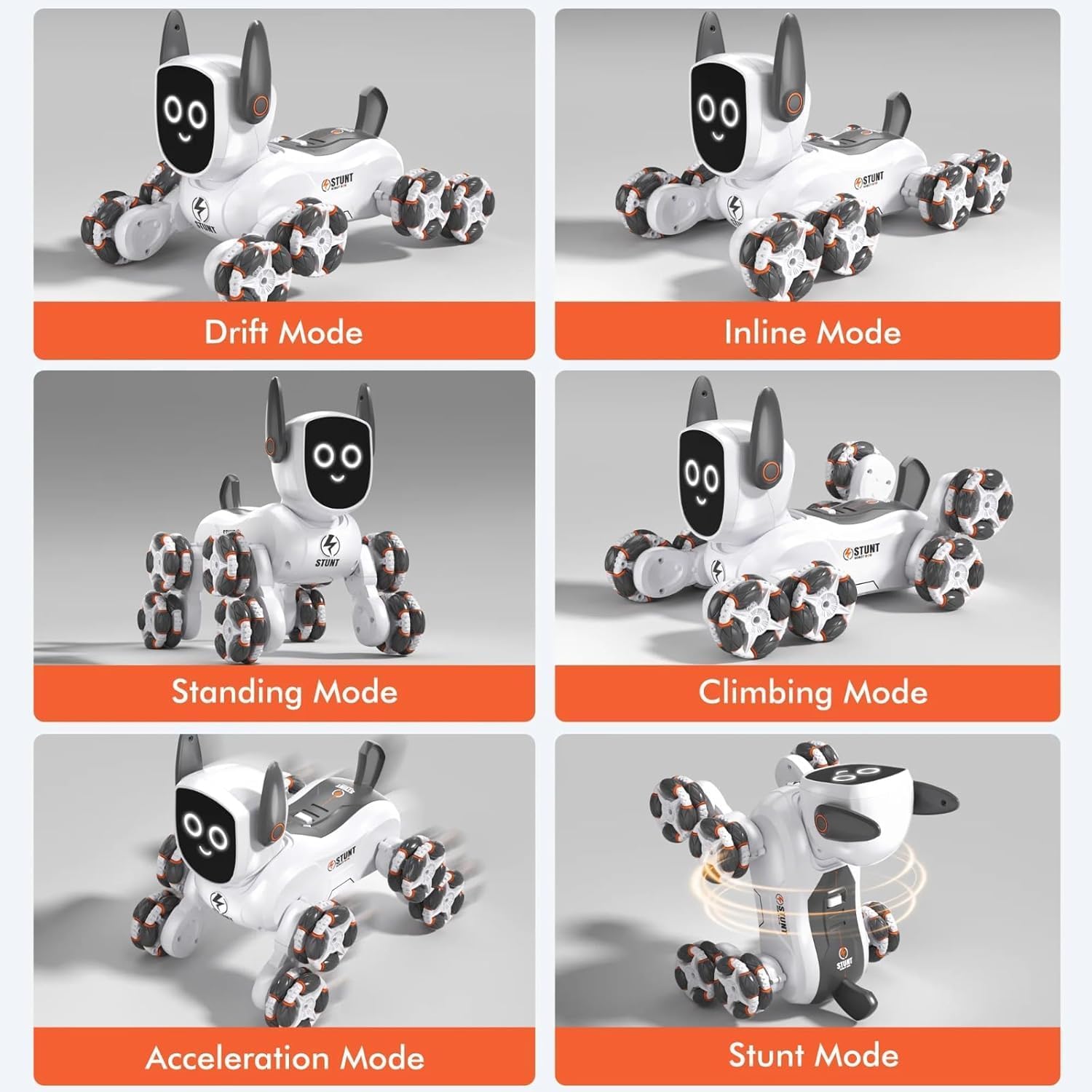 Remote Control Transform Robot Dog 8x8 RC Drift Car 8WD Toy with Light and Music 8 Wheel Drive 360 Stunt Car, Birthday Gifts for Boys Kids