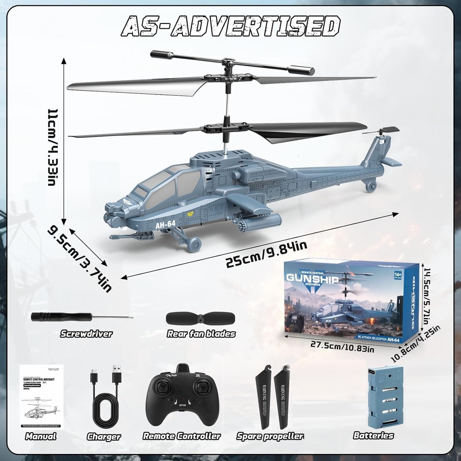 RC Helicopter 2.4 GHz Remote Controlled Flying Helicopter Toy with LED Lights, One Button Start & Altitude Hold Function Gifts for Kids Boys
