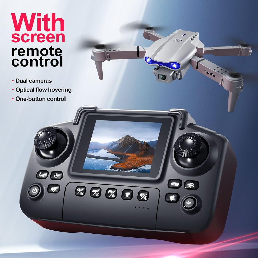 Drone with 4k Camera Foldable 1080P HD Drone with FPV Live Video, Smart Gestures Selfie, Altitude Hold, One Key Take Off/Landing, 3D Flips for Kids and Adults.