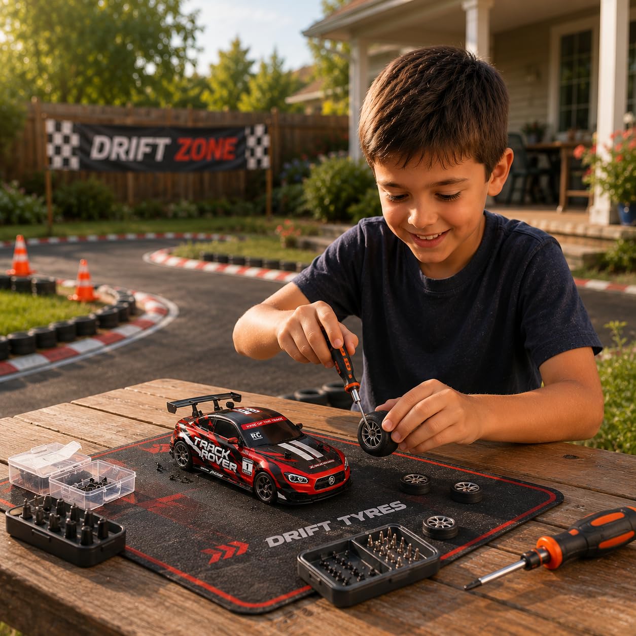 1:24 Remote Control High Speed Racing Drifting Car 20KMH for Boys 4x4 Wheel Drive Rechargeable Extra Drifting Tires Birthday Gifts