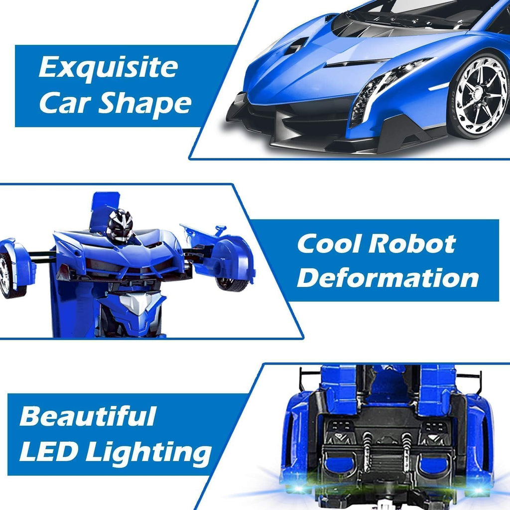 Transform Remote Control Car 2-in-1 Convertible Robot Car – One Click Deformation RC Car for Kids Boys with Rechargeable Battery Birthday Gifts