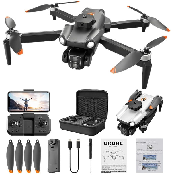 4K Video Camera Drone HD with Brushless Motors, Obstacle Avoidance Sensor, Long Range, 15 Min Flight per Battery, Rechargeable Battery, Smart Auto Return
