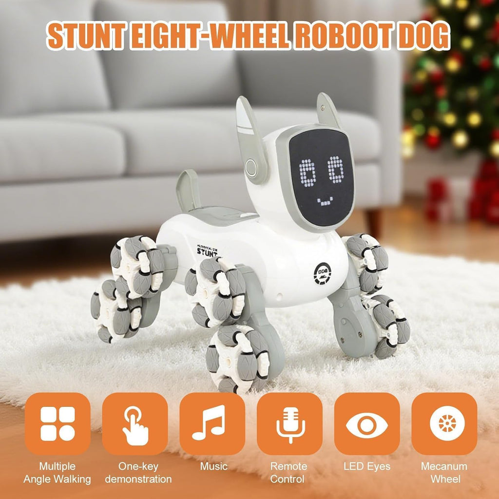 Remote Control Transform Robot Dog 8x8 RC Drift Car 8WD Toy with Light and Music 8 Wheel Drive 360 Stunt Car, Birthday Gifts for Boys Kids