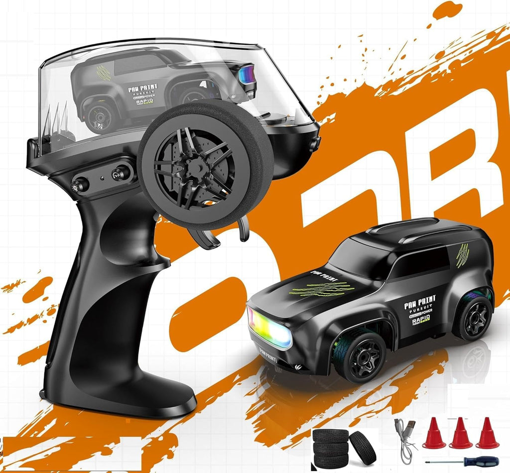 2.4GHz Mini RC Drifting Car 1:64 Scale Remote Control Car with LED Lights & Speed Mode, Stunt Drift Toy for Kids & Adults