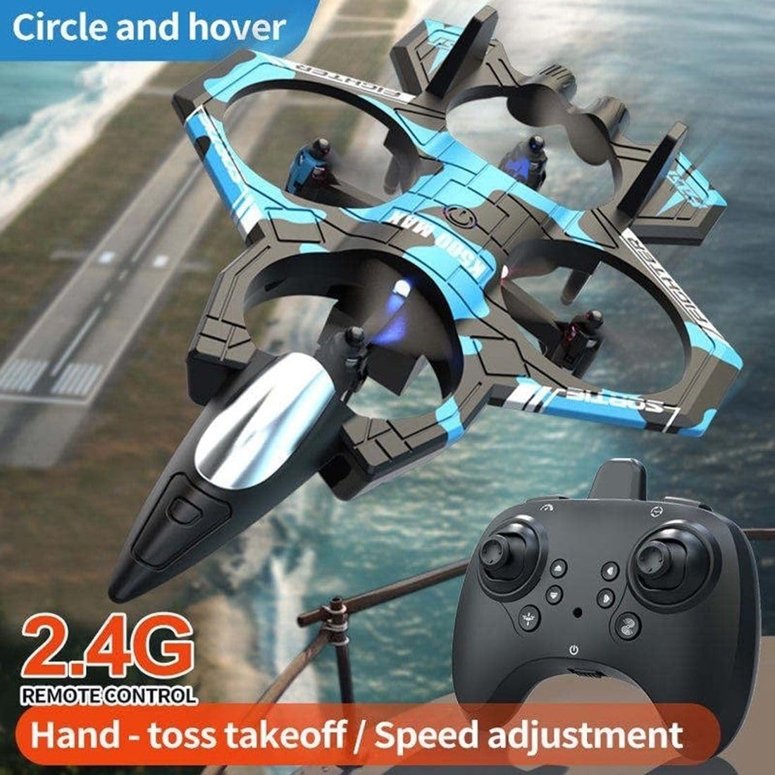 RC Aeroplane for Kids & Adults, 2.4GHz Remote Control Airplane with LED Lights, 360° Stunt Flips, 6-Axis Gyro Stabilization, USB Rechargeable EPP Foam RC Plane for Beginners