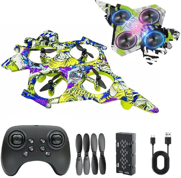 RC Aeroplane for Kids & Adults, 2.4GHz Remote Control Airplane with LED Lights, 360° Stunt Flips, 6-Axis Gyro Stabilization, USB Rechargeable EPP Foam RC Plane for Beginners