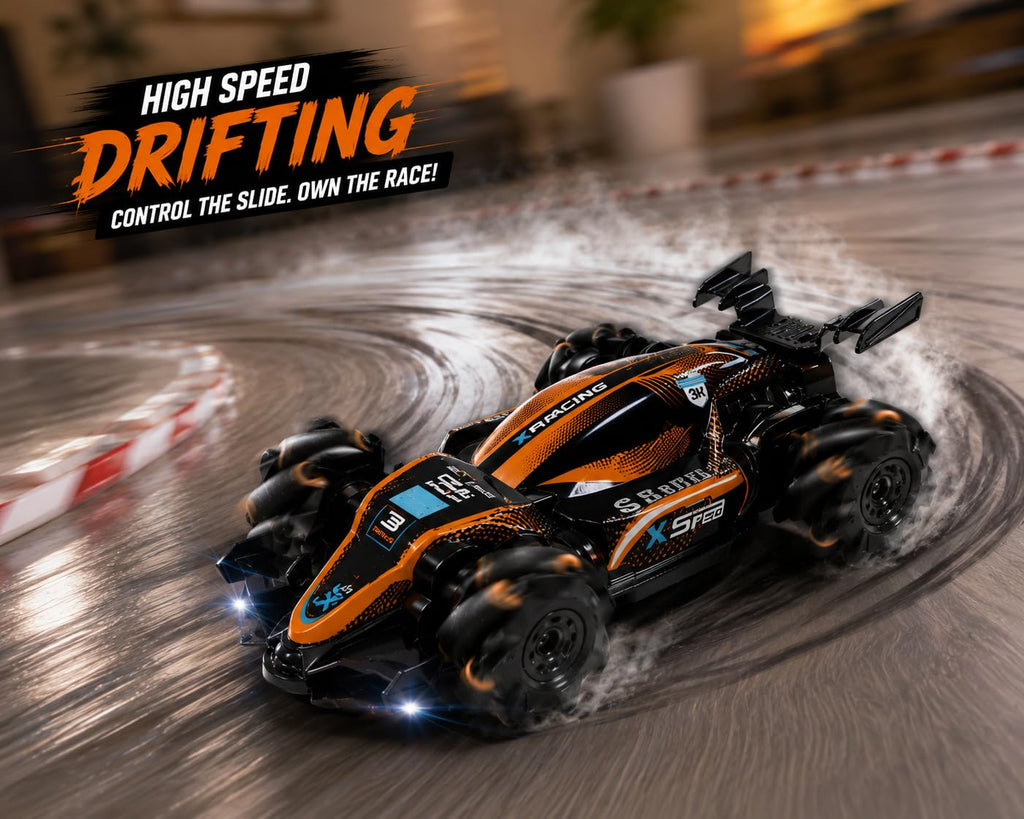 1:40 Scale F1 Racing Drift RC Car with 4WD, 360° Stunt Rotation & Rechargeable Battery