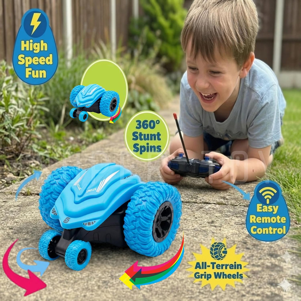 2.4GHz RC Car 360° Rotate Off-Road Remote Control Stunt Car for Kids Boys High Speed Rechargeable Vehicle Birthday Gifts