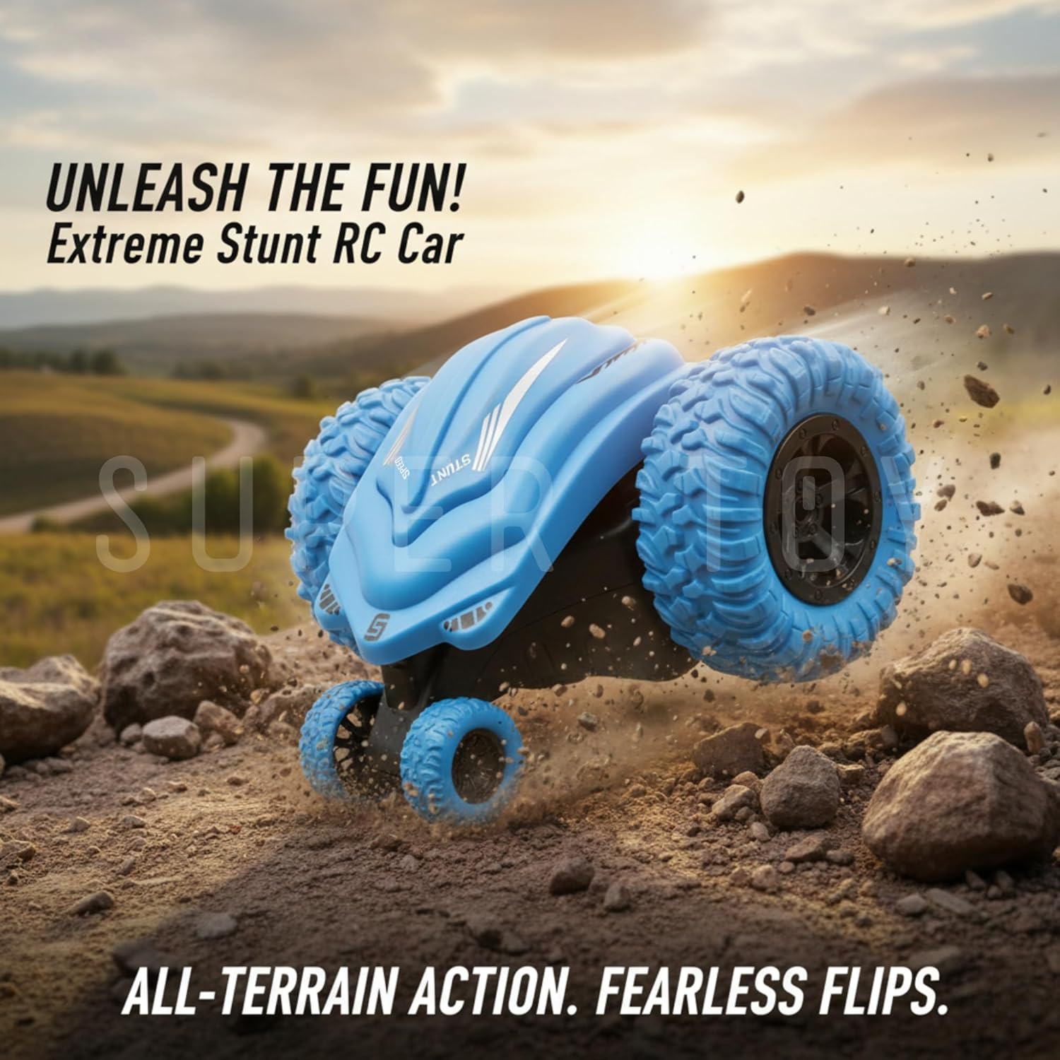 2.4GHz RC Car 360° Rotate Off-Road Remote Control Stunt Car for Kids Boys High Speed Rechargeable Vehicle Birthday Gifts
