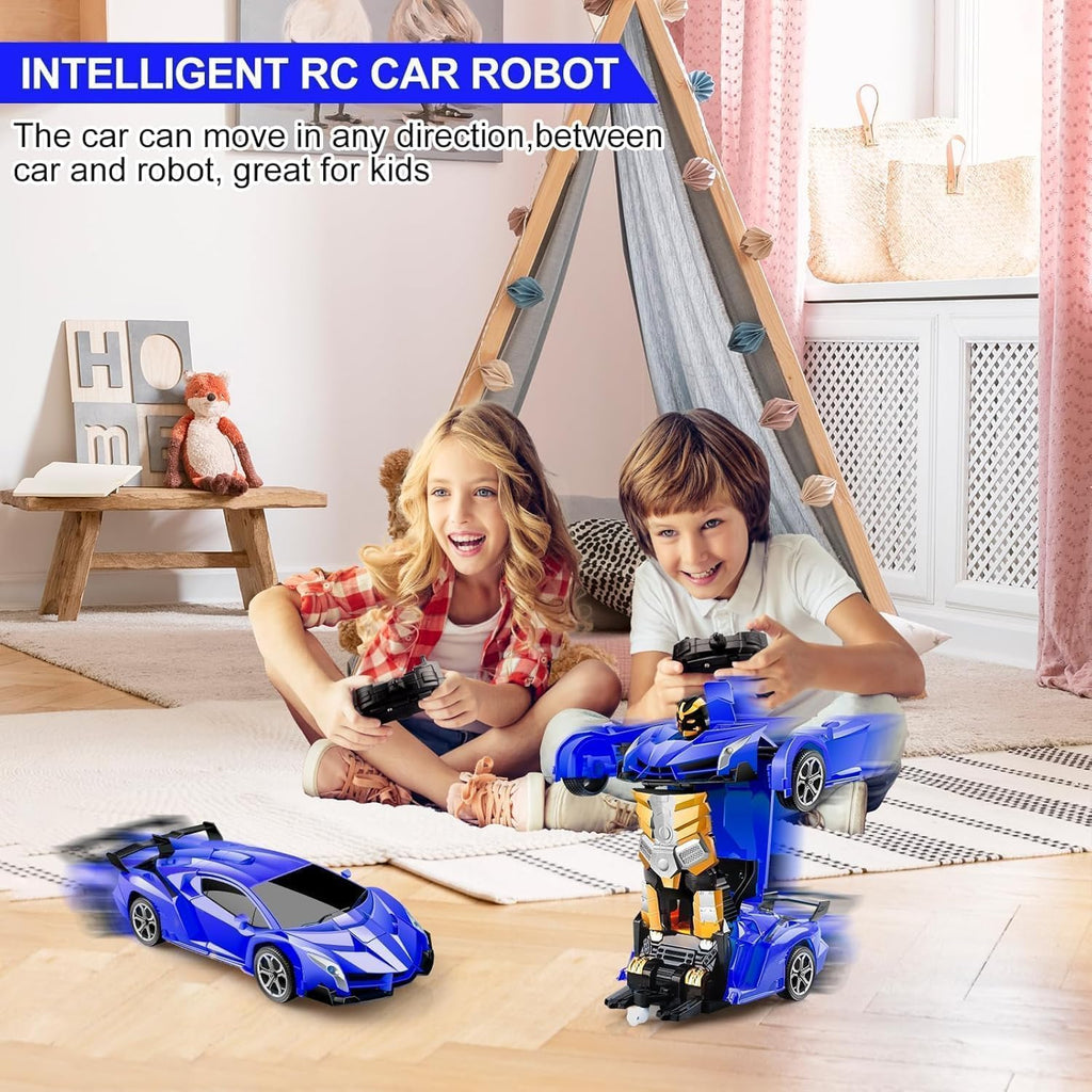 Transform Remote Control Car 2-in-1 Convertible Robot Car – One Click Deformation RC Car for Kids Boys with Rechargeable Battery Birthday Gifts