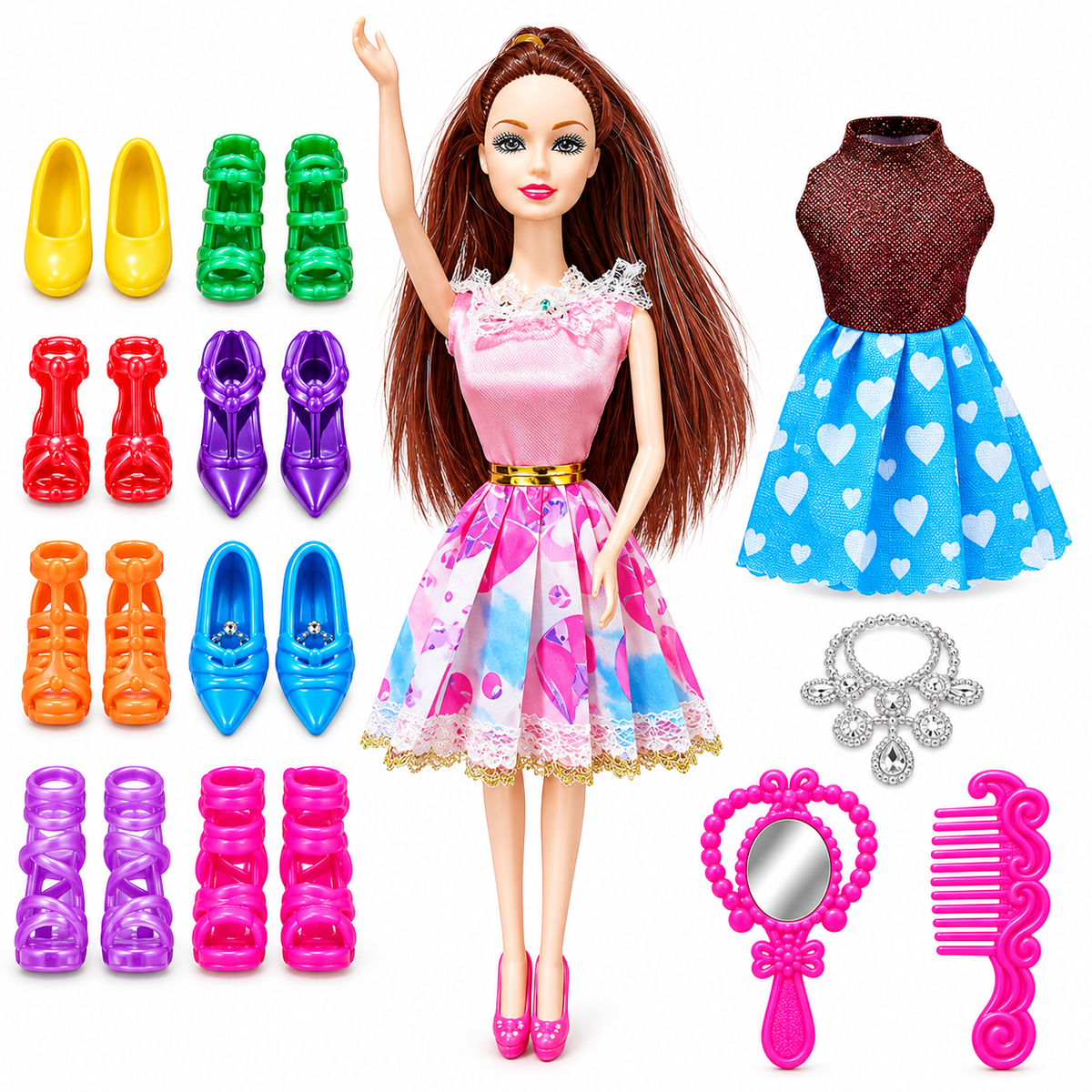 Beautiful Long Hair Single Doll for Kids Girls, Doll Toy for Girl, Baby Doll Play Set for Kids, Birthday Gift for Girl, Doll Toy Set for Girls - Accessories Included