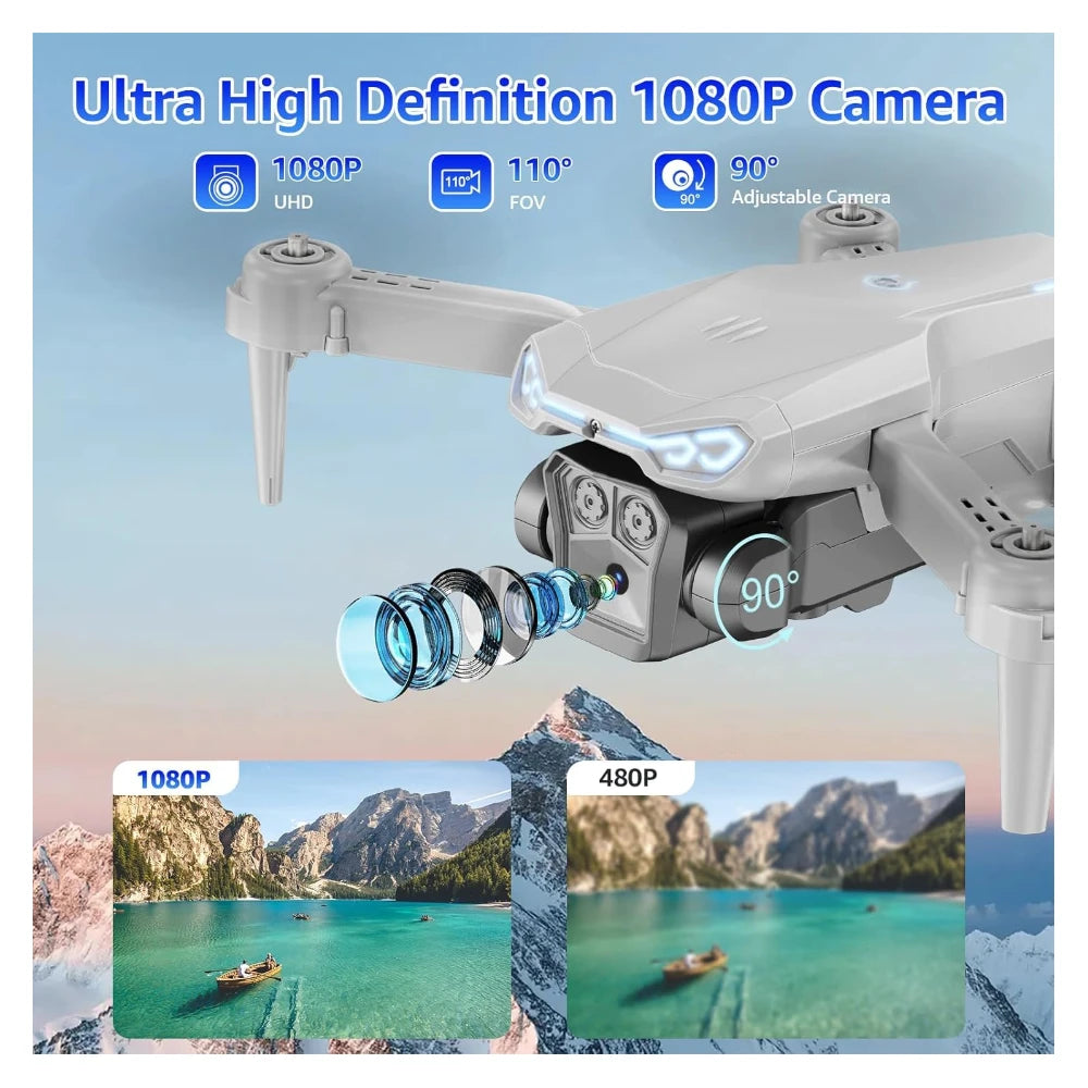 S33 GPS Drone 4K 1080p Dual HD Camera with Obstacle Avoidance Gesture Remote Control Flying Drone RC Mode Brushless Motor 2x1800mAh Rechargeable Battery