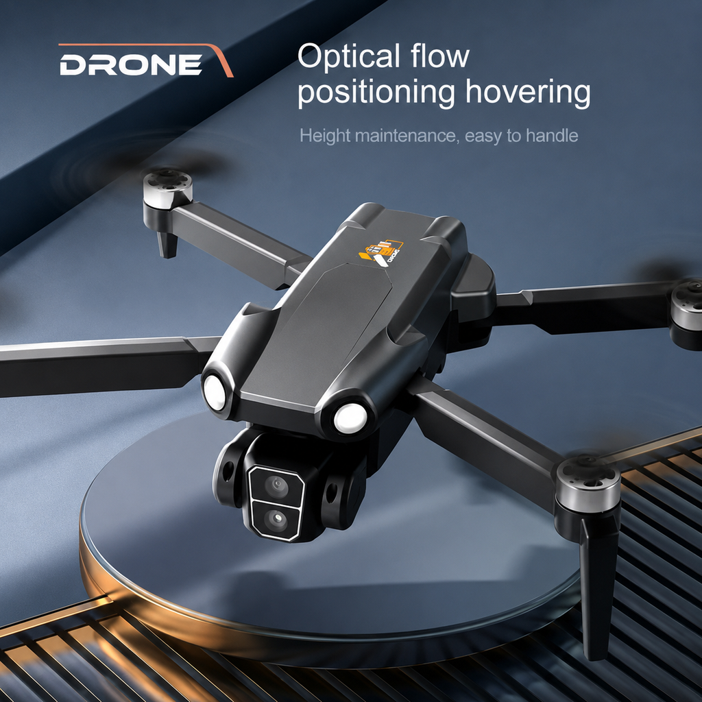 Brushless 4K HD Dual Camera Foldable Drone with WiFi FPV, Optical Flow Hovering, Gesture Control, Altitude Hold, Headless Mode & One Key Takeoff for Kids & Adults
