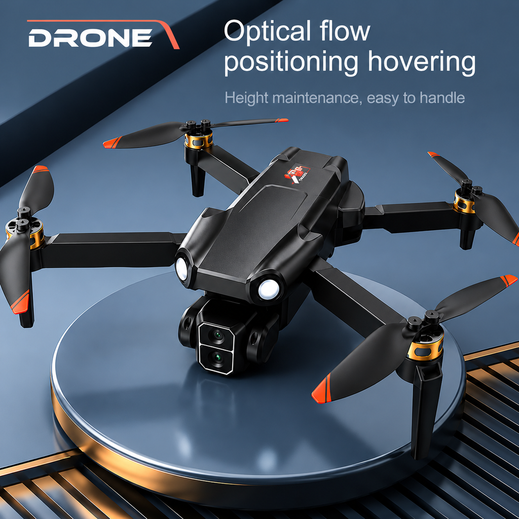 Brushless 4K HD Dual Camera Foldable Drone with WiFi FPV, Optical Flow Hovering, Gesture Control, Altitude Hold, Headless Mode & One Key Takeoff for Kids & Adults
