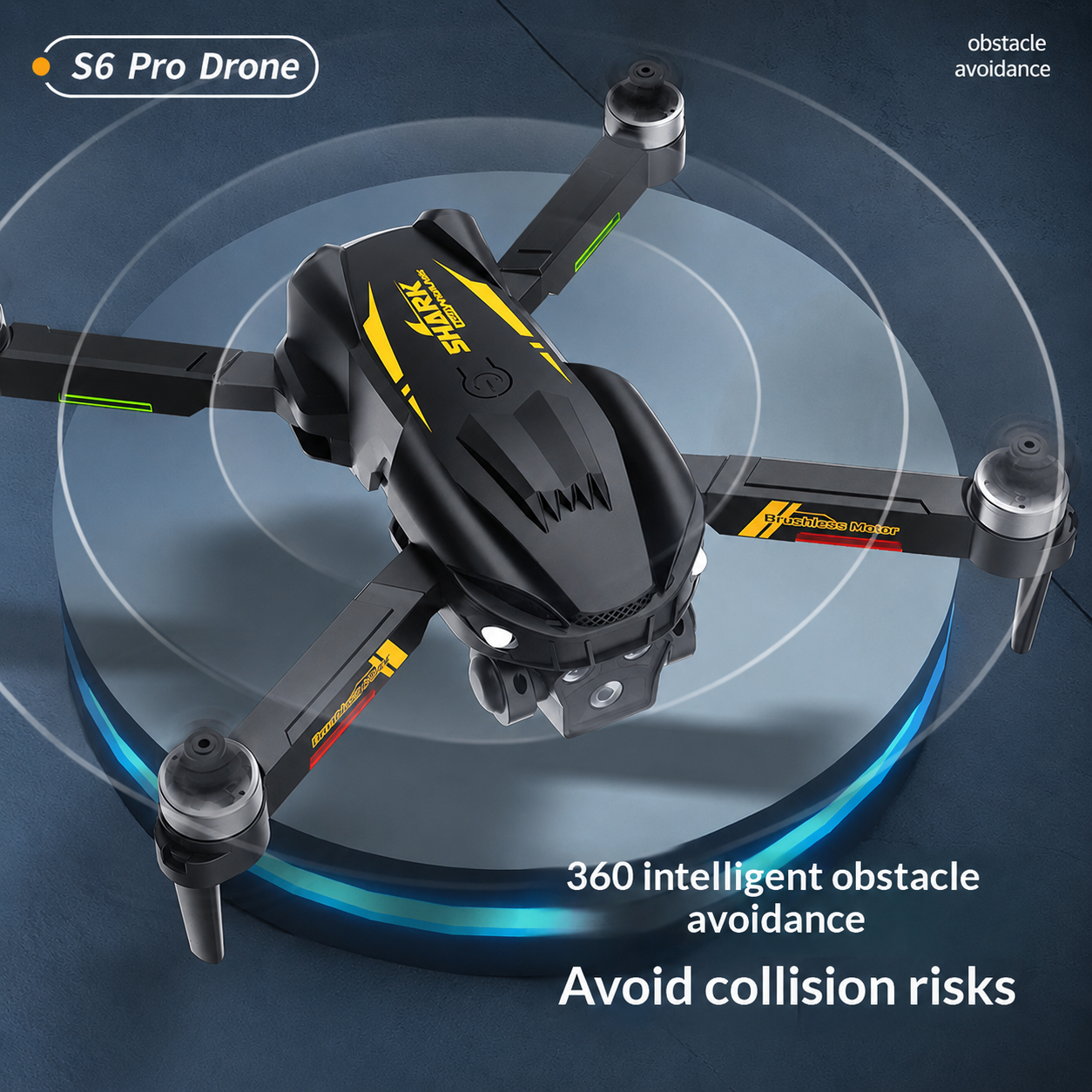 S6 Pro Foldable Drone with HD Dual Camera, Optical Flow Positioning, 360° Flip, Headless Mode, LED Lights & Modular Battery for Kids and Adults