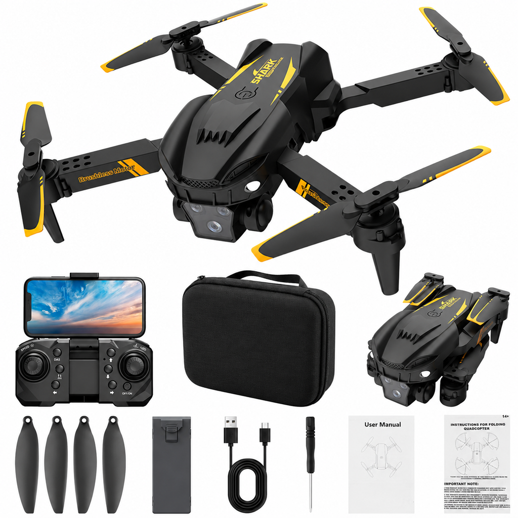 S6 Pro Foldable Drone with HD Dual Camera, Optical Flow Positioning, 360° Flip, Headless Mode, LED Lights & Modular Battery for Kids and Adults