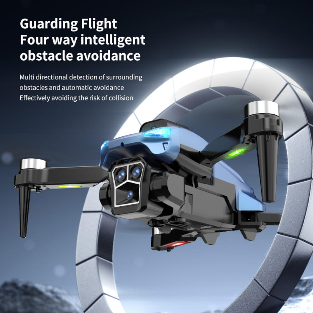 Foldable HD Camera Drone with LCD Display Brushless Motors Obstacle Avoidance FPV Live Transmission 90° Adjustable Camera & 360° Flip RC Quadcopter